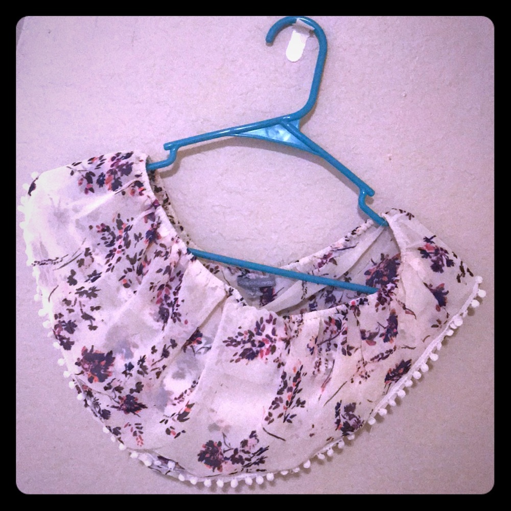 Strapless printed flower top